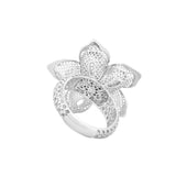 Three Buds with Five Petals Lattice Ring | Hallmark 925 Silver