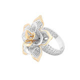 Three Buds with Five Petals Lattice Ring | Hallmark 925 Silver