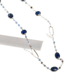 Lapis Lazuli & Crystal Long Necklace | Hallmark 925 Silver