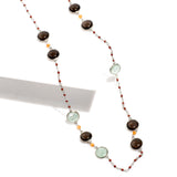 Smoky Quartz & Aventurine Long Necklace | Hallmark 925 Silver