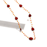 Red Jasper Long Necklace | Hallmark 925 Silver