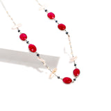 Ruby and Pearl Necklace | Hallmark 925 Silver