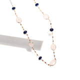 Rose Quartz & Black Onyx Necklace | Hallmark 925 Silver