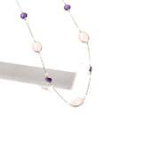 Rose Quartz & Amethyst Necklace | Hallmark 925 Silver