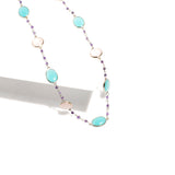 Rose Quartz & Chalcedony Necklace | Hallmark 925 Silver