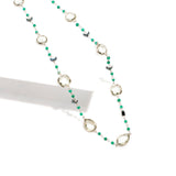 Green Amethyst Long Necklace | Hallmark 925 Silver