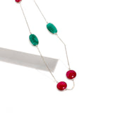 Ruby & Emerald Necklace | Hallmark 925 Silver