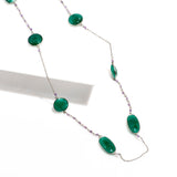 Emerald Long Necklace | Hallmark 925 Silver