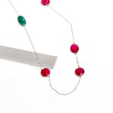 Ruby & Emerald Long Necklace | Hallmark 925 Silver