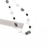 Obsidian, Onyx & Dendrite Agate Necklace | Hallmark 925 Silver