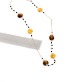 Tiger's eye & Mango Jasper Long Necklace | Hallmark 925 Silver