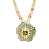 Designer Green Daisy Necklace | Hallmark 925 Silver