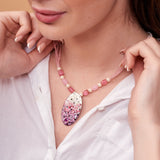 Designer Islands of Rubies Necklace | Hallmark 925 Silver