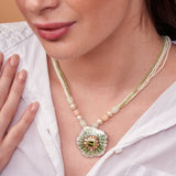 Designer Green Daisy Necklace | Hallmark 925 Silver