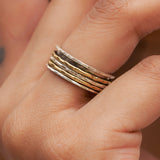 Pentastripe Fluid Ring | Hallmark 925 Silver