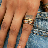 Tristripe Fluid Ring | Hallmark 925 Silver