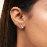 Purple Tristar Studs | Hallmark 925 Silver