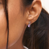 Purple Bud & Leaf Studs | Hallmark 925 Silver