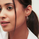 Dual Oval Hoops Danglers | Hallmark 925 Silver