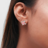 Pink Princess Cut Studs | Hallmark 925 Silver