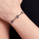 Three Lillies Marcasite Bracelet | Hallmark 925 Silver