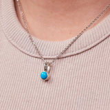 Turquoise Marcasite Line Pendant | Hallmark 925 Silver S