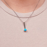 Turquoise Marcasite Line Pendant | Hallmark 925 Silver L