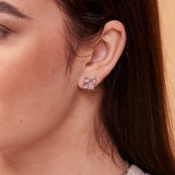 Pink Princess Cut Studs | Hallmark 925 Silver