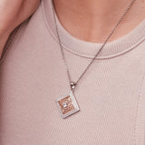 Square Mesh Rose Gold Pendant Set | Hallmark 925 Silver