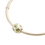 MoP Round Green Charm | Hallmark 925 Silver