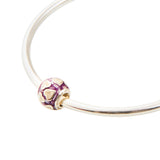 MoP Round Purple Charm | Hallmark 925 Silver