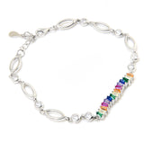 Rainbow  Twisted Ladder Chain Bracelet | Hallmark 925 Silver