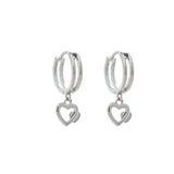 Heart on Heart Hanging Hoops | Hallmark 925 Silver