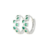 Green zigzag Hoops | Hallmark 925 Silver