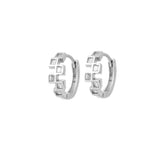 White Zigzag Hoops | Hallmark 925 Silver