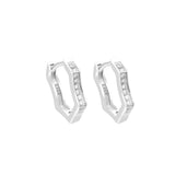 Shield Shaped Hoops | Hallmark 925 Silver