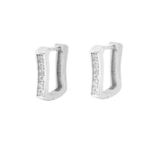 Pinched Rectangle Shaped Hoops | Hallmark 925 Silver