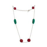 Ruby & Emerald Necklace | Hallmark 925 Silver