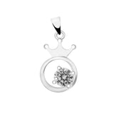 Solitaire in crown Pendant | Hallmark 925 Silver