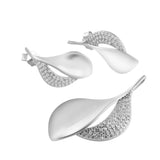 Dual Contrast Leaf Pendant Set | Hallmark 925 Silver