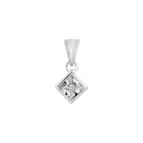 Square Solittaire Pendant Set | Hallmark 925 Silver