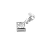 Square Solittaire Pendant Set | Hallmark 925 Silver