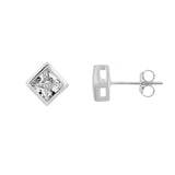 Square Solittaire Pendant Set | Hallmark 925 Silver