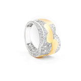 Geometrical Double Bow Lattice Ring | Hallmark 925 Silver