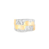 Geometrical Double Bow Lattice Ring | Hallmark 925 Silver