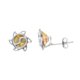 Yellow Yin & Yang Studs | Hallmark 925 Silver