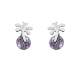 Purple Bud & Leaf Studs | Hallmark 925 Silver