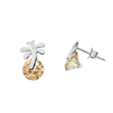 Yellow Bud & Leaf Studs | Hallmark 925 Silver