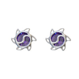 Purple Yin & Yang Studs | Hallmark 925 Silver