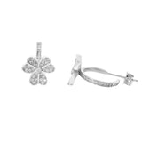 Three Petal Flower Hoops | Hallmark 925 Silver